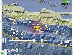 Breaking News ! Gempa bumi berkekuatan 6,4 magnitudo terjadi di laut 86 kilometer barat daya Bantul, DIY