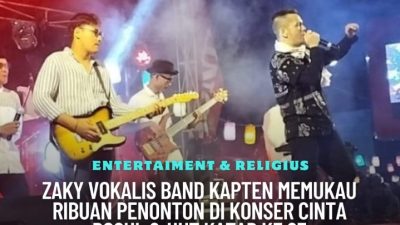 Zaky Vokalis Band Kapten Memukau Ribuan Penonton di Konser Cinta Rosul & HUT katar ke 63