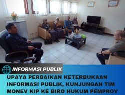 Upaya Perbaikan Keterbukaan Informasi Publik, Kunjungan Tim Monev KIP ke Biro Hukum Pemprov Kepulauan Bangka Belitung