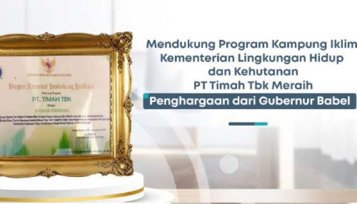 PT Timah Tbk Raih Penghargaan Prestisius sebagai Pendukung Program Kampung Iklim di Provinsi Kepulauan Bangka Belitung