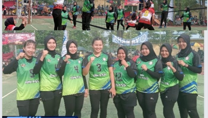 Tim Bola Voli Putri Desa Bikang Bertengger di Peringkat Ketiga, Setelah Hajar Tim Putri Airgegas 3-0 di Piala Bupati Basel 2023