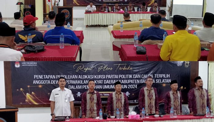 Rapat Pleno KPU Bangka Selatan Tetapkan 30 Anggota DPRD Terpilih Periode 2024-2029