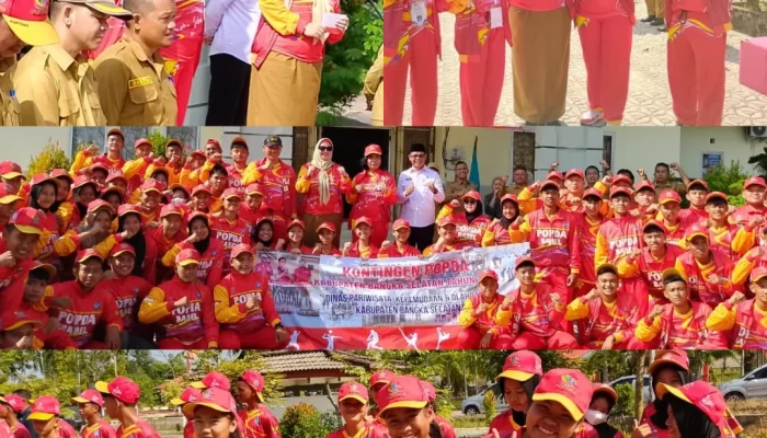 Semangat Raih Prestasi, Wabup Debby Lepas Kontingen Basel ke POPDA Ke-12 Belitung