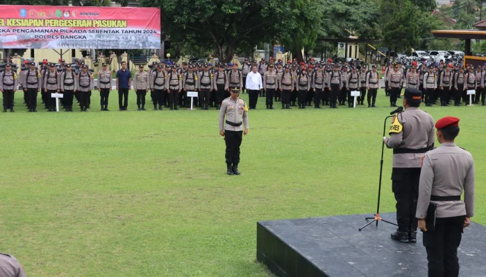 Polres Bangka Pastikan Keamanan Pilkada 2024, Gelar Apel Pergeseran Pasukan