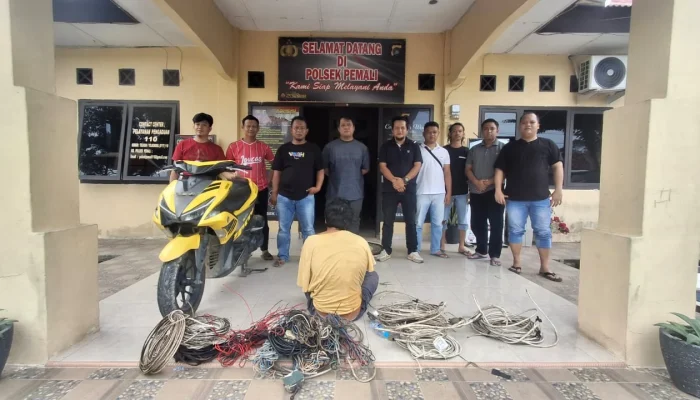 Polres Bangka Bekuk Residivis Pencuri Kabel Listrik di Pemali