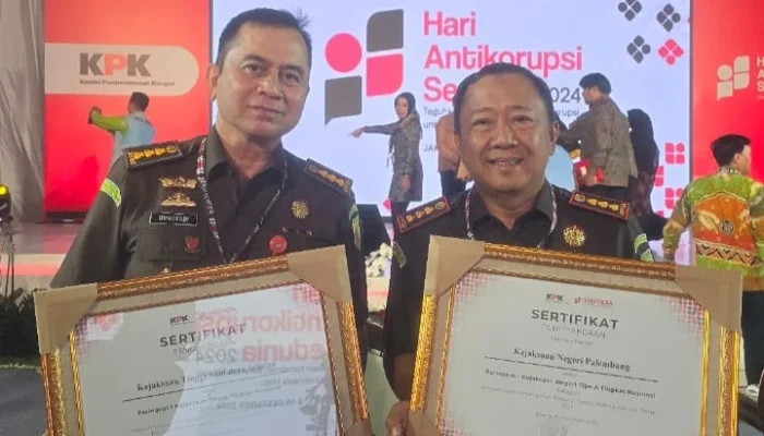 Kejati Sumsel dan Kejari Palembang Raih Penghargaan dari KPK di Hari Antikorupsi Sedunia