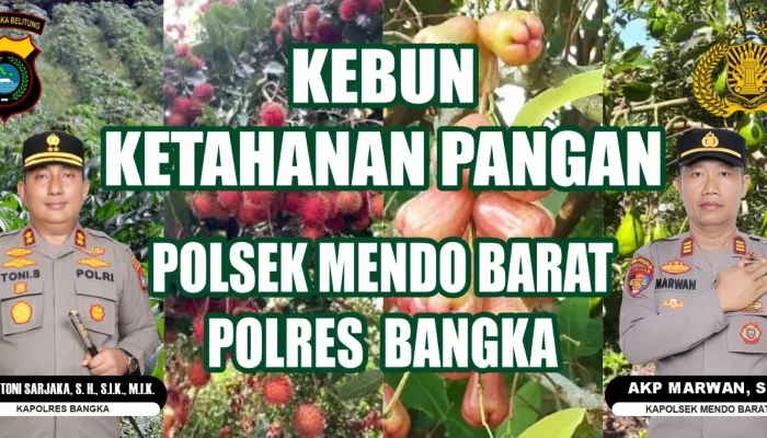 Polsek Mendo Barat Tanam Pohon Buah dan Ubi Thailand untuk Dukung Ketahanan Pangan