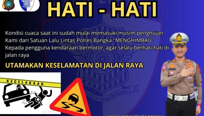 Kasatlantas Polres Bangka Imbau Pengendara Waspada Selama Musim Hujan ok