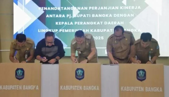 Pemkab Bangka Teken Perjanjian: Rangka Targetkan Peningkatan Nilai Akuntabilitas,Evaluasi Kinerja OPD