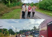 Polsek Pemali Gerak Cepat Atasi Tumpahan Minyak di Jalan Air Duren-Sempan