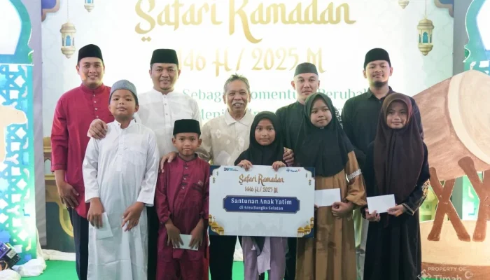 PT Timah Santuni 350 Anak Yatim dan Bagikan 950 Paket Sembako di Bangka Selatan