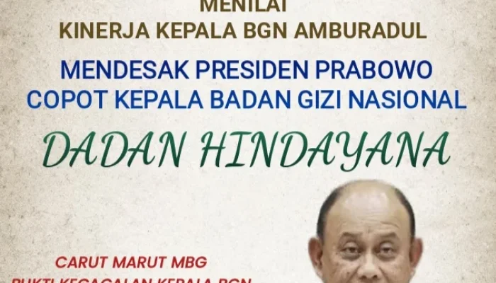 KAMAKSI Bongkar Dugaan Rente Mayora di MBG, Desak Presiden Copot Kepala BGN!