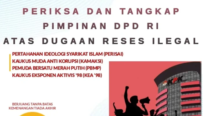 Aktivis Desak KPK Tangkap Sultan Bachtiar atas Dugaan Reses Ilegal DPD