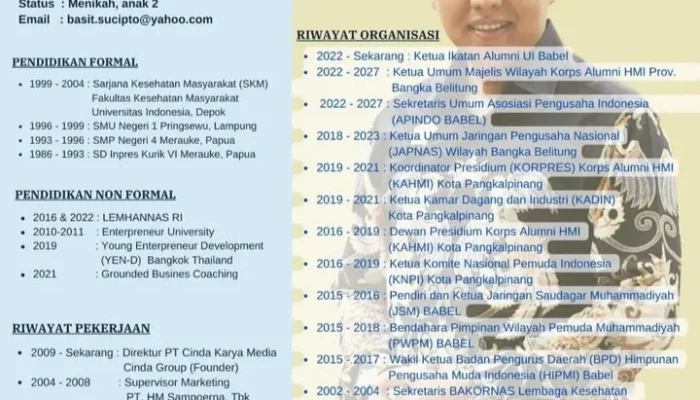 Yuk Intip Profil Lengkap Basit Cinda: Pengusaha Sukses, Kandidat Kuat Pilwakot Pangkalpinang 2025 ni