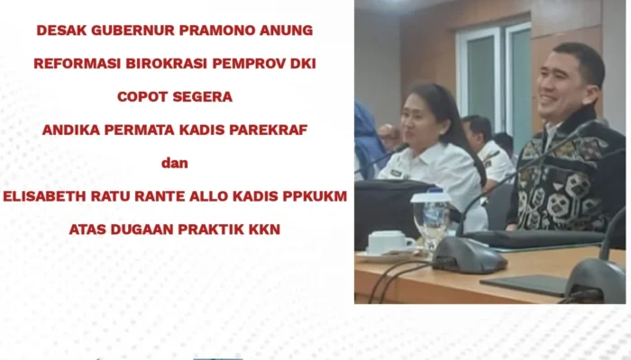 Praktik Dugaan Korupsi, Aktivis: Desak Gubernur Pramono Anung Copot Dua Kadis DKI