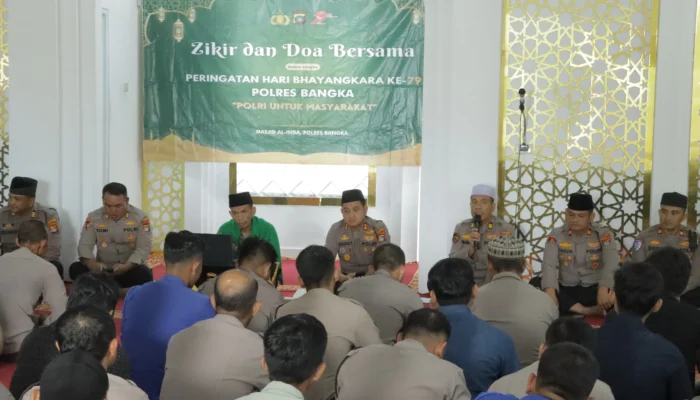 Wujud Syukur HUT Bhayangkara ke-79, Polres Bangka Gelar Zikir dan Doa Bersama