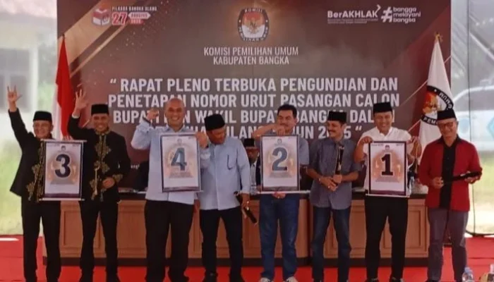 Nomor Urut Ditetapkan, 4 Paslon Siap Berlaga di Pilkada Ulang Bangka