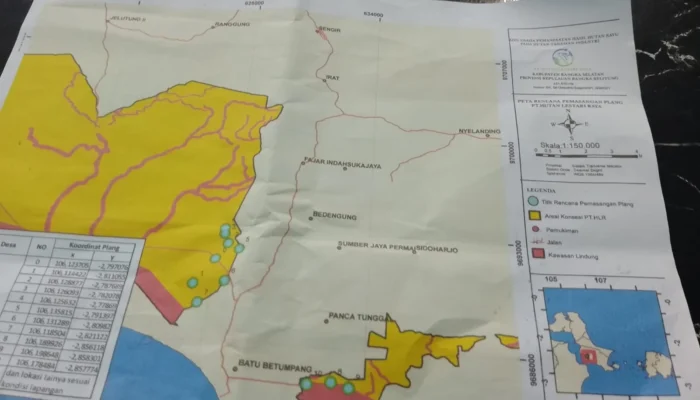 Warga Desa Batu Betumpang dan Sekitar Tolak HTI, Peta Rencana PT HLR Picu Kontroversi