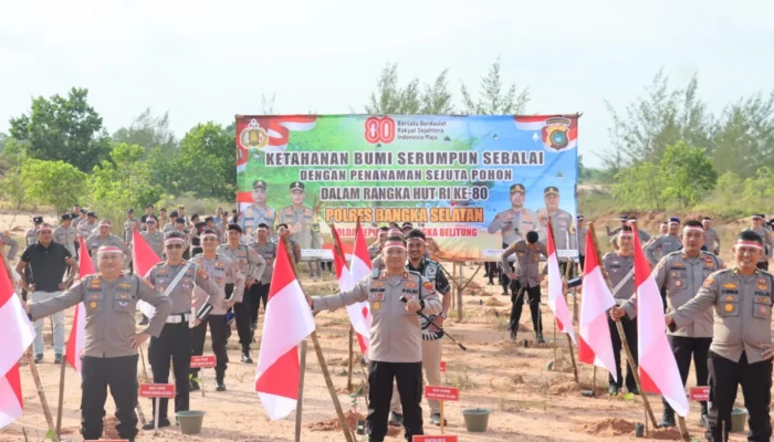 Polres Basel Tanam 1000 Pohon di Desa Keposang, Gaungkan Pesan Hijau di HUT RI ke-80