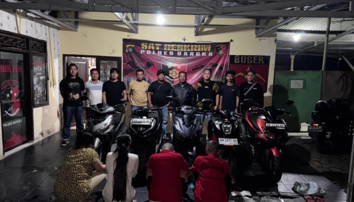 Polres Bangka Ringkus Komplotan Penggelapan Motor, Hasil Curian Buat Sabu dan Judi Slot