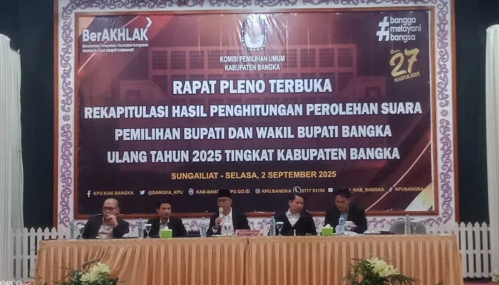 KPU Bangka Gelar Pleno Terbuka Rekapitulasi Suara Pilkada Ulang 2025
