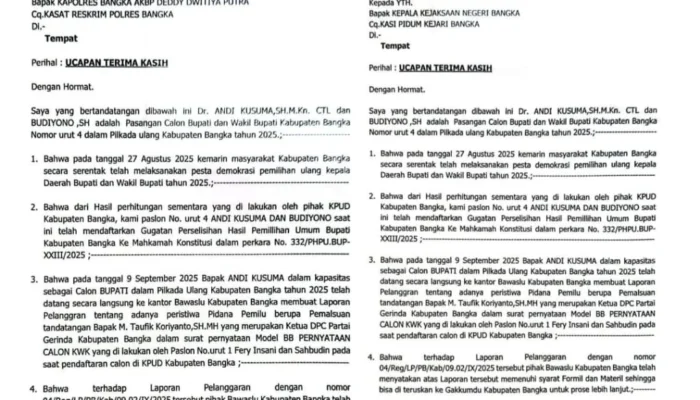 Pilkada Bangka 2025 Diwarnai Dissenting Opinion Soal Dugaan Pemalsuan Tanda Tangan