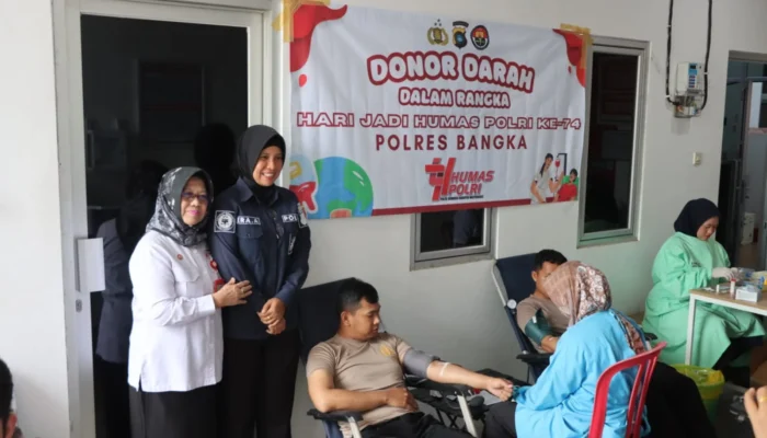 HUT Humas Polri ke-74, Polres Bangka Gelar Donor Darah di PMI Bangka
