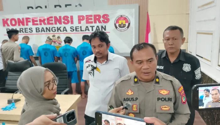 Konferensi Pers Polres Bangka Selatan: 7 Pelaku Pencurian Dibekuk, 1 DPO Masih Diburu