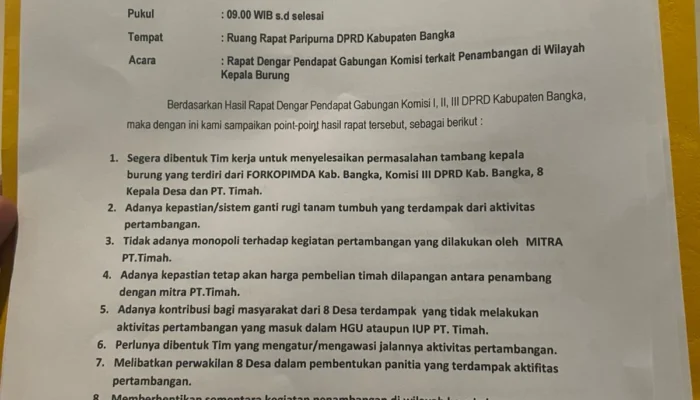 Polemik Tambang Kepala Burung: PT Timah Dituding Loloskan Mitra Belum Resmi