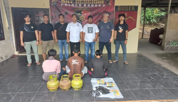 Tim Kelambit Sat Reskrim Polres Bangka Berhasil Ungkap Kasus Pencurian Gas dan Kotak Amal