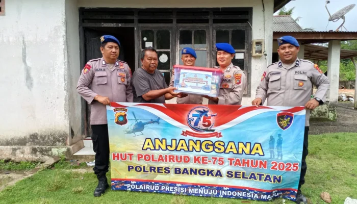 Peringati HUT ke-75, Sat Polairud Polres Basel Laksanakan Anjangsana sebagai Wujud Penghormatan kepada Purnawirawan
