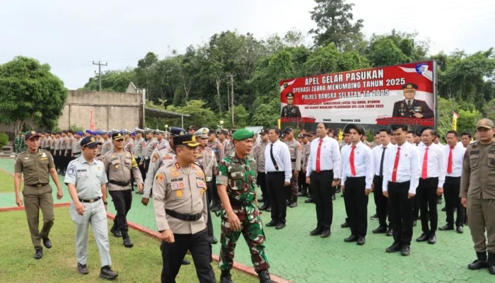 Polres Bangka Selatan Gelar Apel Pasukan Operasi Zebra Menumbing 2025