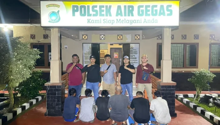 Polsek Air Gegas Ringkus Enam Pelaku Pencurian Mesin PS di Perkebunan Villa Bintang