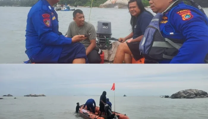 Gelombang Besar Hanyutkan KM Kerapu Putih, Polairud Bangka Selamatkan Dua Awak