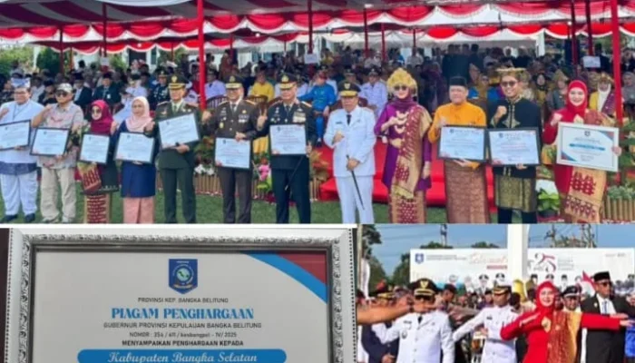 Pemkab Bangka Selatan Terima Penghargaan Pemrakarsa Pemulihan Kampung Rawan Narkoba pada HUT ke-25 Babel