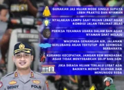 Hujan Meningkat, Kapolres Bangka Keluarkan Himbauan Keselamatan Berlalu Lintas