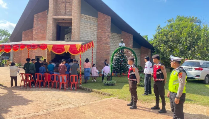 Amankan Natal 2025, Polres Bangka Selatan Siagakan 73 Personel di 12 Gereja