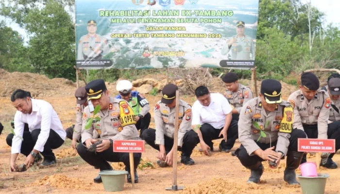 Operasi Tertib Tambang Menumbing 2025, Polres Basel Rehabilitasi Lahan Pasca Tambang