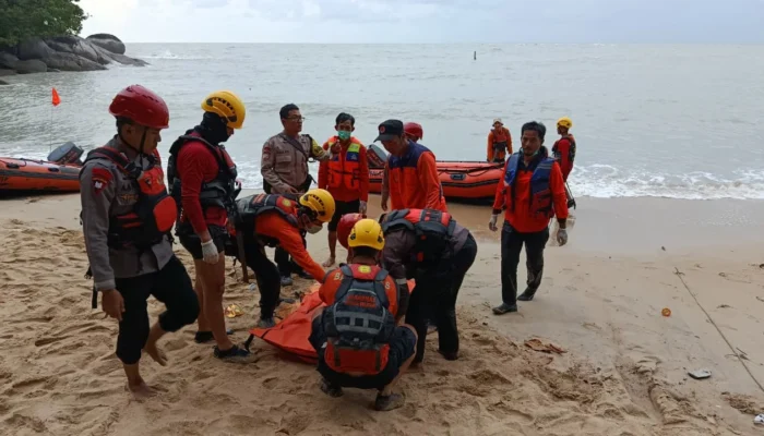 Sat Polairud Polres Bangka Temukan Korban Tenggelam di Pantai Batu Belayar Meninggal Dunia