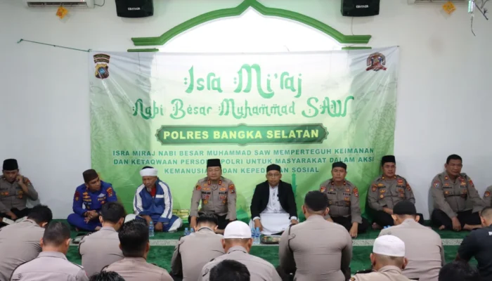 Polres Bangka Selatan Peringati Isra Mi’raj 1447 H, Perkuat Nilai Keimanan Personel