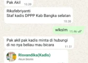 Catut Nama DPPP Bangka Selatan, Risvandika Pastikan Pesan WhatsApp Itu Penipuan