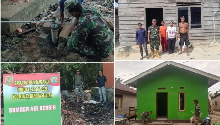 Kado Istimewa Satgas TMMD 127 Kodim 0432/Bangka Selatan untuk Warga Desa Penutuk