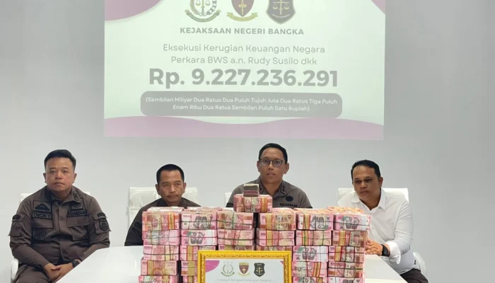Kejari Bangka Setor Rp 9,2 Miliar Uang Korupsi BWS Babel ke Kas Negara