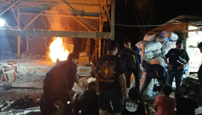 Satreskrim Polres Basel Amankan 147,5 Kg Timah dari Pondok Peleburan Ilegal