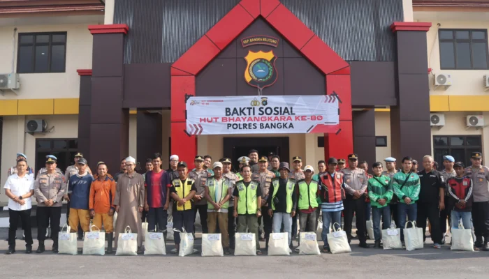 Sambut HUT Bhayangkara ke-80, Polres Bangka Bantu Ojol, Lansia hingga Anak Yatim