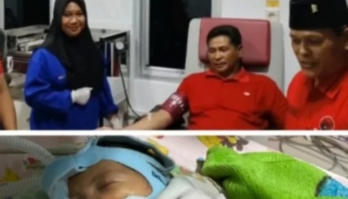 Ketua DPC PDIP Bangka Erigustian Donorkan Darah demi Selamatkan Bayi Aulia