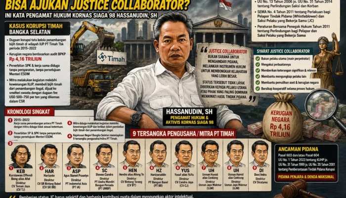 Pengamat: Kasus Timah Rp4,16 Triliun dan Peluang 9 Tersangka Menjadi Justice Collaborator