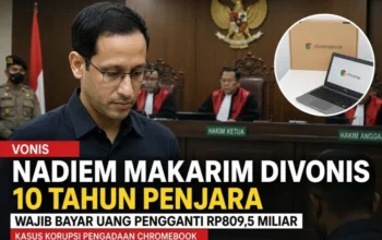 Kasus Korupsi Chromebook: Nadiem Divonis 10 Tahun Penjara dan Bayar Uang Pengganti Rp809,5 Miliar