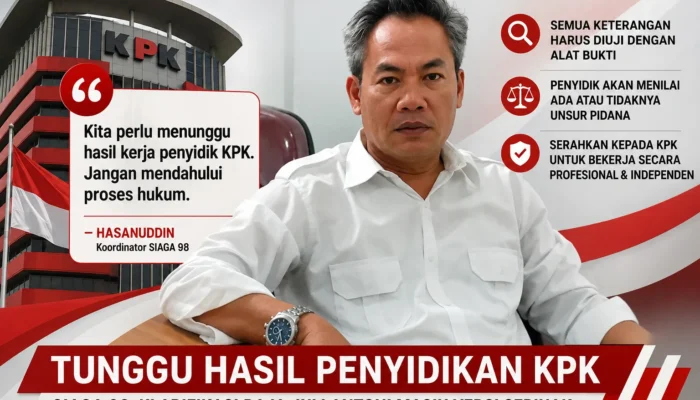 SIAGA 98: Kepastian Hukum Dugaan Amplop Raja Juli Antoni Ditentukan Fakta, Bukan Klarifikasi