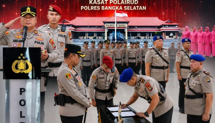 Kapolres Bangka Selatan Pimpin Pergantian Kasat Polairud, Ini Pesannya kepada Pejabat Baru